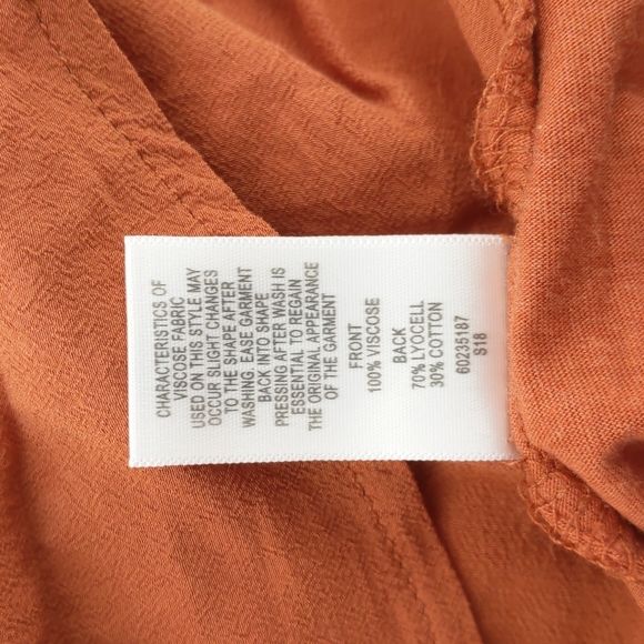 Witchery Womens Top Size XS Orange Sleeveless V-Neck Button Detail Lyocell Blend - Picture 14 of 14